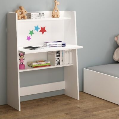 Scrivania Desk, Bianco, L80xP40xA110 Cm