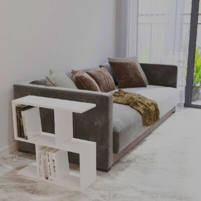 Tavolino Ecrin, Bianco, L60xP20xA59,4 Cm