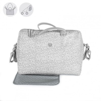 Pasito a Pasito Borsa Fasciatoio Ecopelle Grigio – Linea Flower Mellow