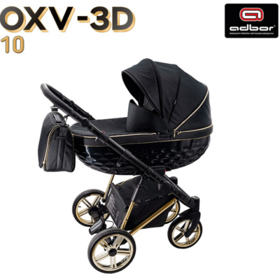 Adbor Stroller OXV-3D Nero e dettagli Oro giallo