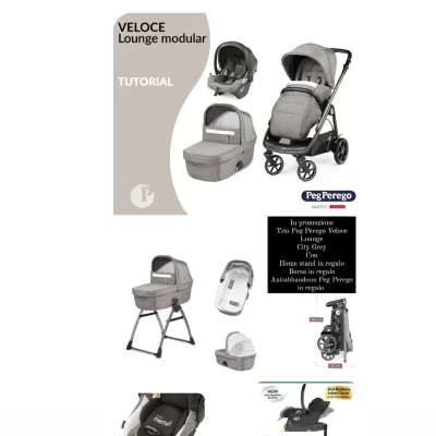 Trio Peg Perego Veloce Lounge City Grey Promozione