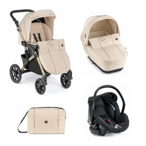 Trio Cam Dinamico Smart Romantic Trio Beige Con Telaio Oro xon seggiolino Area 0
