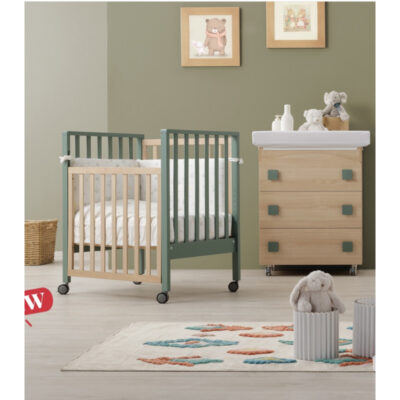 Lettino Erbesi Evolution Salvia  -con doppio materasso e Completo Piumone