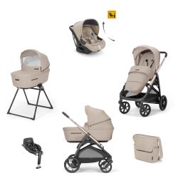 Trio Inglesina Aptica System Quattro Pashmina Beige Con Darwin Infant Recline e Borsa in regalo + Base Auto 360°