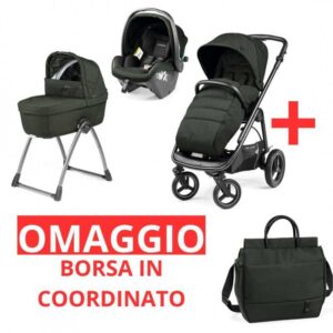 PEG PEREGO VELOCE TC BELVEDERE SLK GREEN TRIO 2024 CON HOME STAND E BORSA IN OMAGGIO