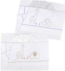 Lenzuola Giraffa/elefanti per culla evolutiva