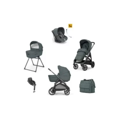 Trio Inglesina Aptica System Quattro Emerald Green Con Darwin Infant Recline e Borsa Dual + Base Auto 360°