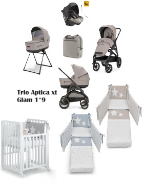 Kit Nascita Trio Inglesina Aptica XT Darwin Recline (Tundra Beige)+Glam 1×9