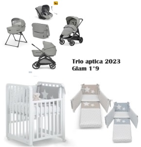 Kit Nascita Trio Inglesina Aptica Darwin Recline (Satin Grey)+Glam 1×9