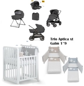 Kit Nascita Trio Inglesina Aptica XT Darwin Recline (Magnet grey)+Glam 1×9