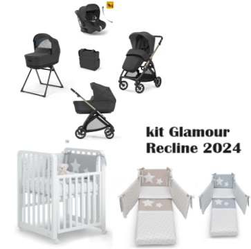 Kit Nascita Trio Inglesina Electa Darwin Recline 2024(Upper Black) +Glam 1×9