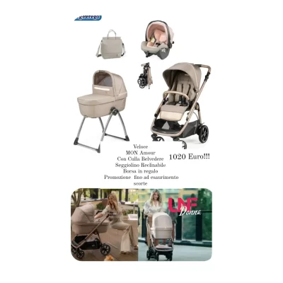 Trio Peg Perego Veloce Lounge Mon Amour con borsa in regalo