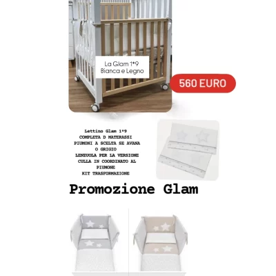 PROMOZIONE GLAM 1*9 BIANCA e LEGNO