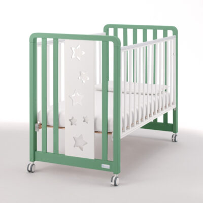 Lettino Evolutivo Glam 1*9 Bianca e Salvia Stelle