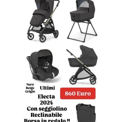 System Quattro Electa Darwin Recline Upper Black 2024 Con Borsa Day Bag in Regalo