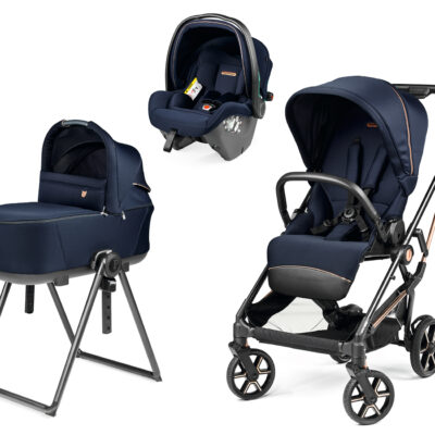 Trio Vivace 2025 Blue Shine Con Seggiolino Auto SLK Peg Perego Con Borsa In Regalo