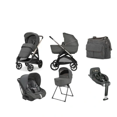 Kit Inglesina Aptica Velvet Grey 2025 Recline Con Borsa Dual Bag e base rotante