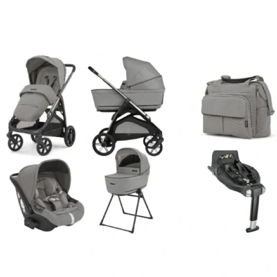 Kit Inglesina Aptica Platinum Grey 2025 Recline Con Borsa Dual Bag e base rotante