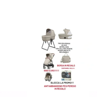 Promozione a Tempo Trio Peg Perego ovetto Lounge 2025 Colore Astral Borsa In regalo