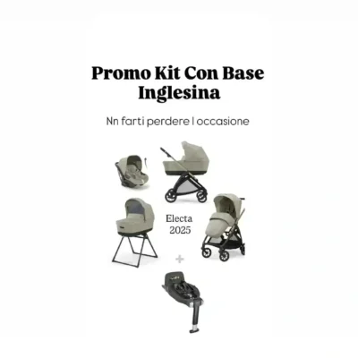 PROMOZIONE INGLESINA ELECTA RECLINABILE 2025 CON BASE ISOFIX GIREVOLE A 360 GRADI