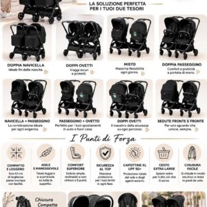 Trio Gemellare City loop Peg Perego con ovetti Reclinabili